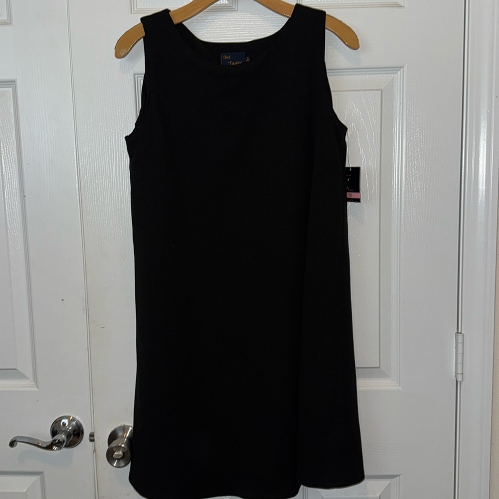 Just Taylor NWT Black Dress W/ Sleeveless or Sheer Sleeves Dress Size 10